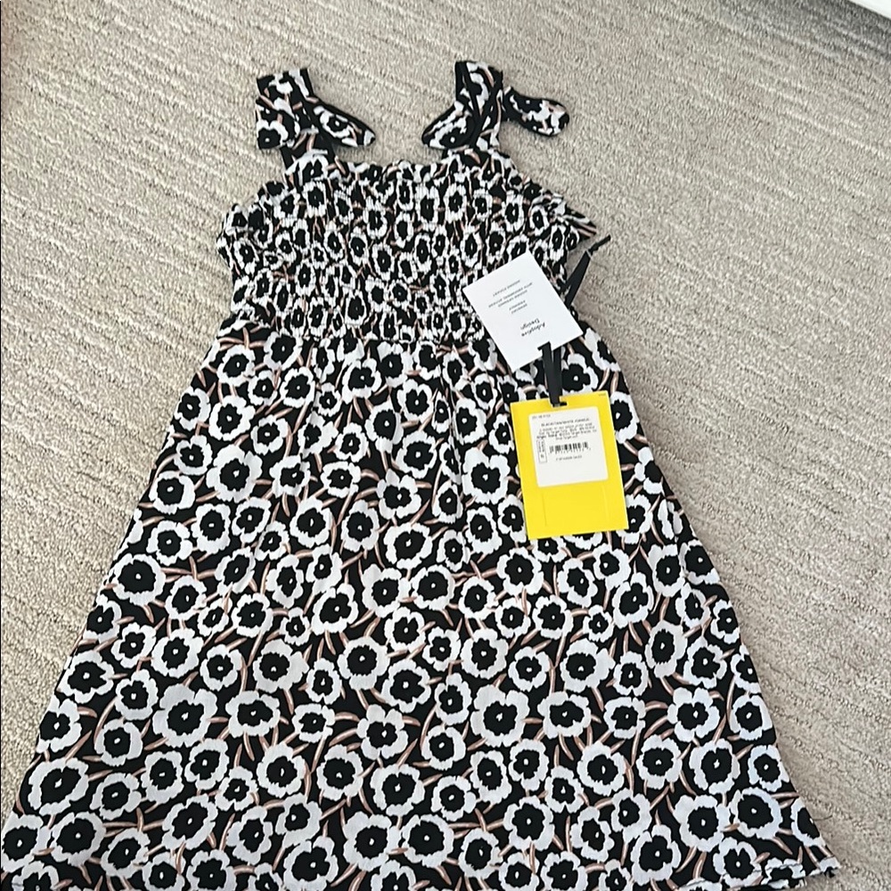 Floral Black and White Kids Dress